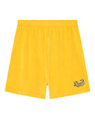 boys shorts dream team in organic towel terry cotton in bright mimosa yellow by cos I said so