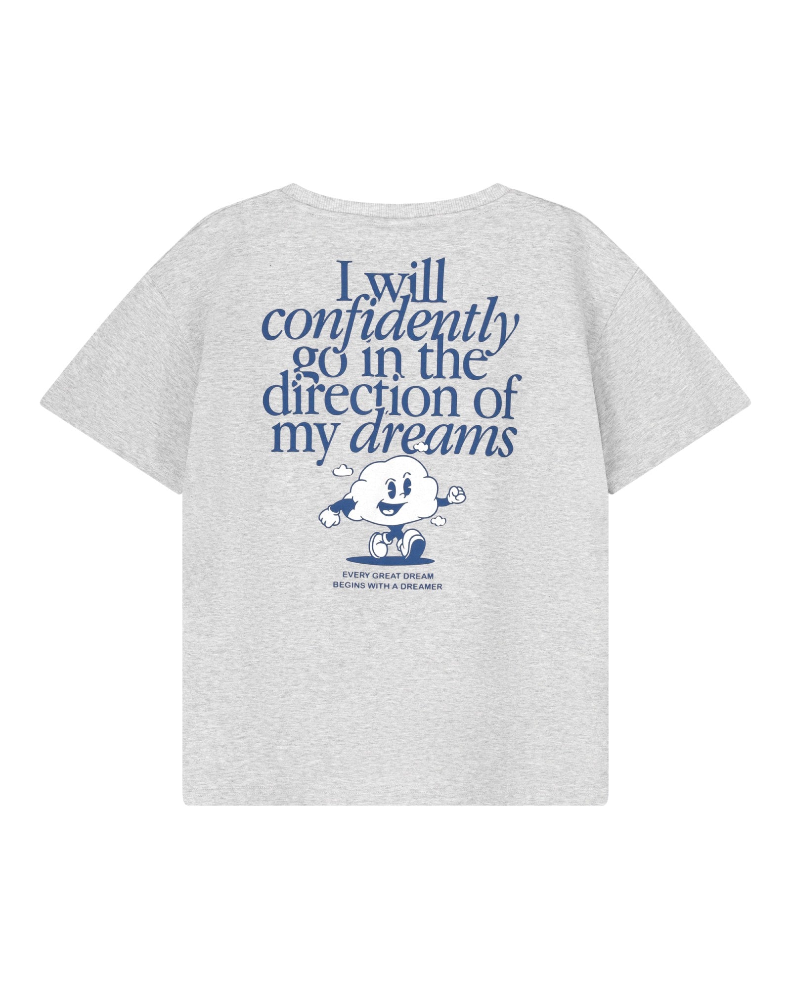 kids unisex club des reves t-shirt in grey melange organic cotton by cos I said so  - back view