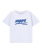 kids unisex happy human in arctic blue organic cotton by cos I said so  - front view