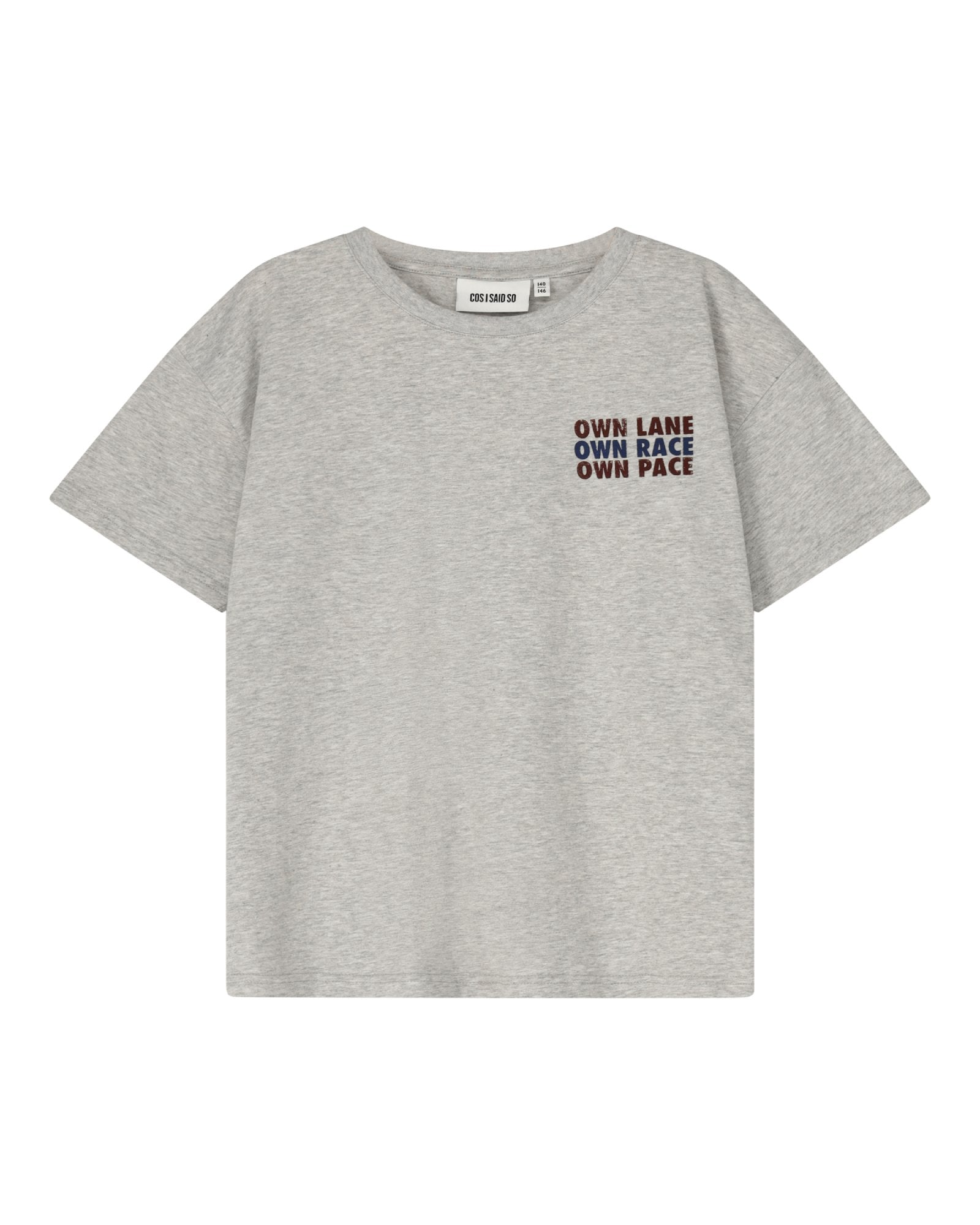 unisex own lane t-shirt by Cos I Said So in the color grey melange in high quality gots certified organic cotton