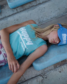 girl model wearing the tank top happy human in agate from cos i said so