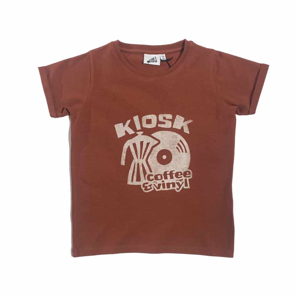 baby kid t-shirt short-sleeve kiosk mahogany reddish-brown rust organic cotton