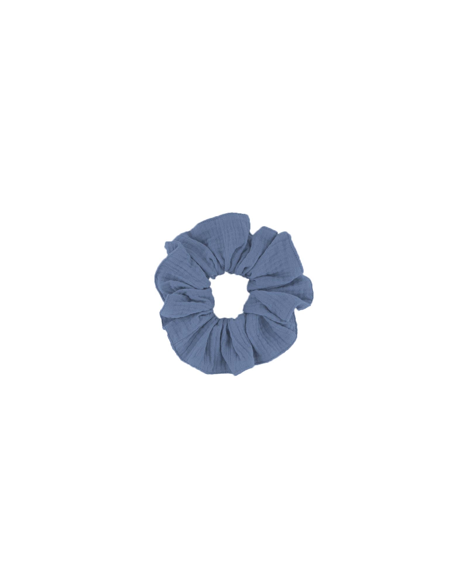 scrunchie by Les Vedettes in cloudy blue muslin cotton