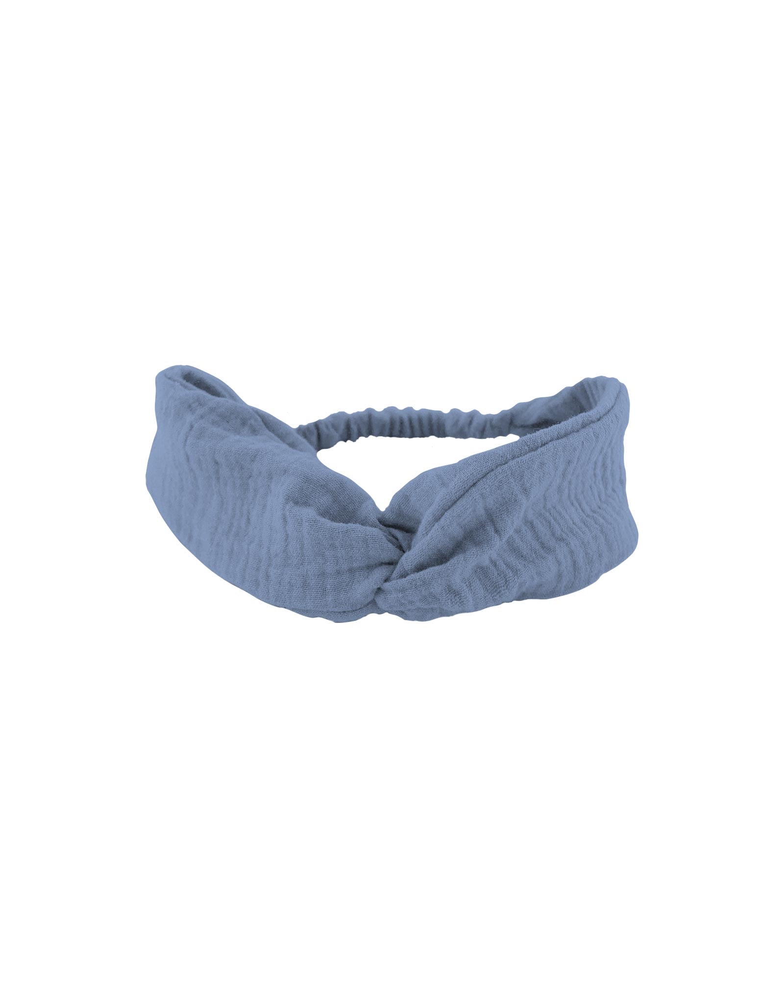 twisted headband by Les Vedettes in cloudy blue muslin cotton