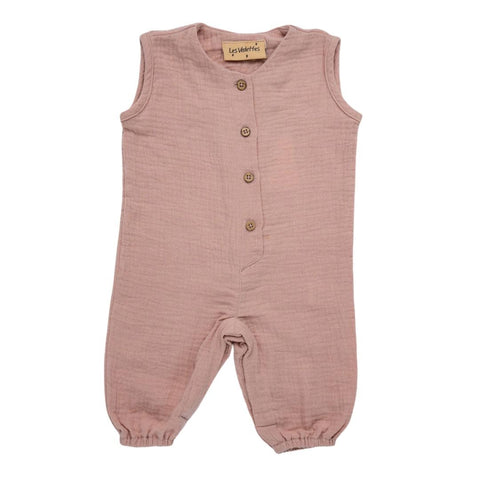 Girl's Sleeveless Baby Lois Onesie - Soft Pink - 6 months-3 years - Muslin Cotton