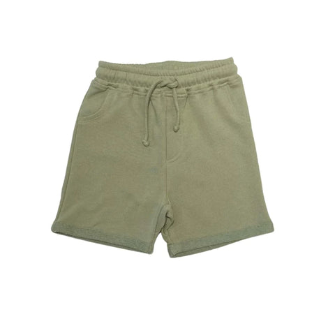 boys jog shorts organic cotton laurel green comfy