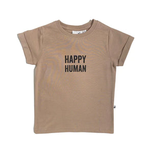 T-SHIRT - HAPPY HUMAN - NATURAL