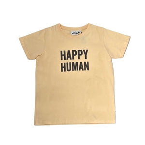 T-SHIRT - HAPPY HUMAN - APRICOT