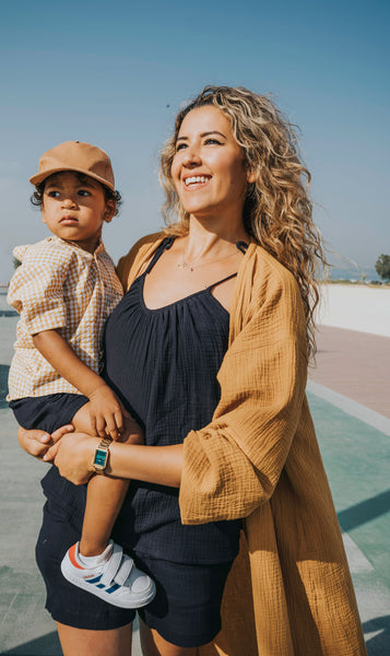 Boys Short Sleeve Round Neck Raphael Shirt - Checkered Mustard- 3months-8years -  Seersucker Polycotton