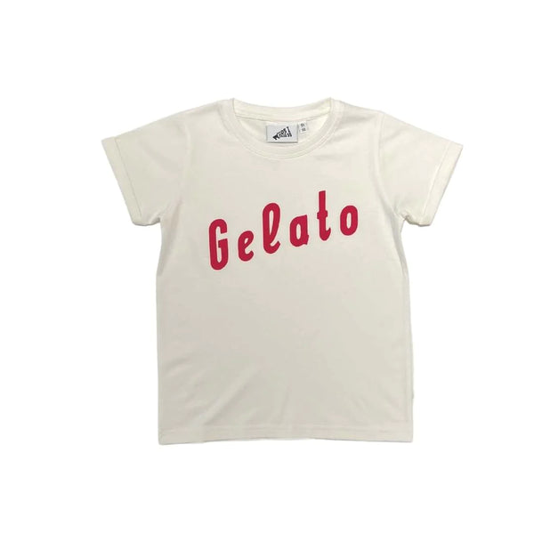 baby kid t-shirt short sleeve white gelato 