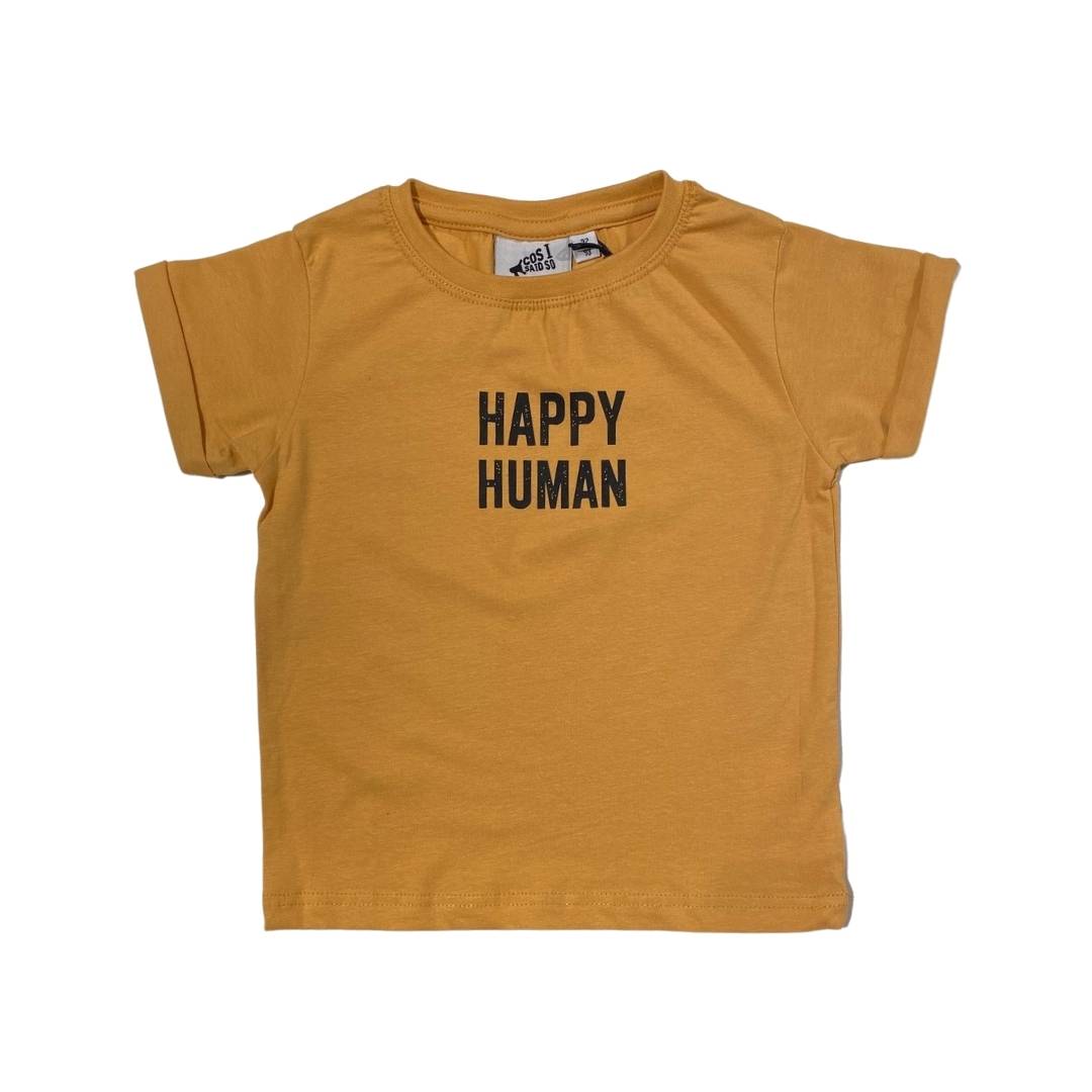 T-SHIRT - HAPPY HUMAN - HONEY